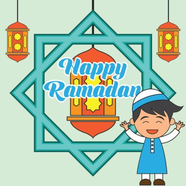 Ramazan kareem / mübarek, Müslümanların kutsal ay için mutlu Ramazan tebrik tasarım vektör çizim