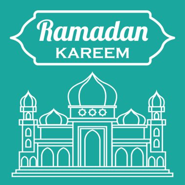 Ramazan kareem / mübarek, Müslümanların kutsal ay için mutlu Ramazan tebrik tasarım vektör çizim