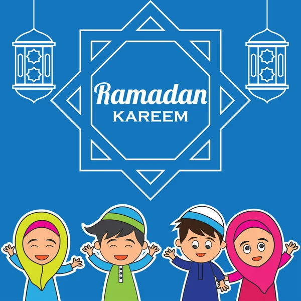 Ramadán kareem / mubarak, happy ramadánu pozdrav design pro muslimy svatého měsíce, vektorové ilustrace — Stockový vektor