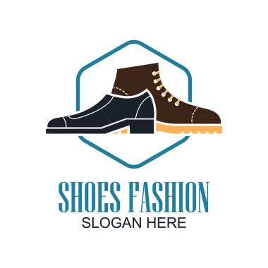 Ayakkabı mağazası, Ayakkabı Dükkanı logosu, sloganı için metin alanı ile / etiket satırı moda iş için. vektör çizim