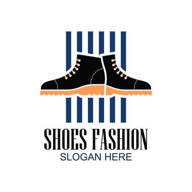 Ayakkabı mağazası, Ayakkabı Dükkanı logosu, sloganı için metin alanı ile / etiket satırı moda iş için. vektör çizim