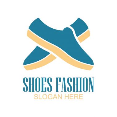 Ayakkabı mağazası, Ayakkabı Dükkanı logosu, sloganı için metin alanı ile / etiket satırı moda iş için. vektör çizim