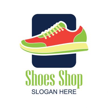 Ayakkabı mağazası, Ayakkabı Dükkanı logosu, sloganı için metin alanı ile / etiket satırı moda iş için. vektör çizim