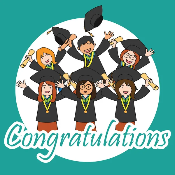 Graduation events / happiness of graduation concept, vector illustration — Stock Vector