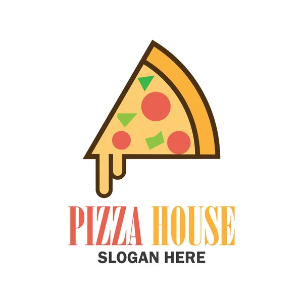 Pizza logo s textem prostor pro váš slogan / doplňující text, vektorové ilustrace — Stockový vektor