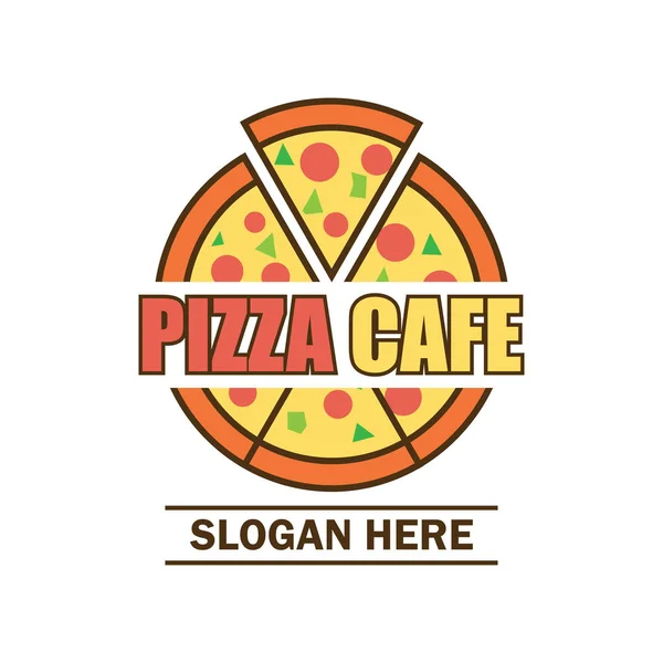 Логотип пиццы с текстовым пространством для слогана / тега, векторная иллюстрация — стоковый вектор