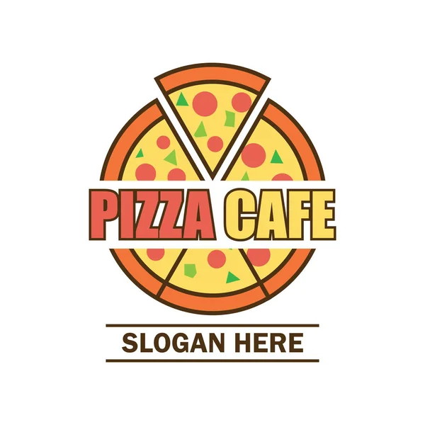 Pizza logo s textem prostor pro váš slogan / doplňující text, vektorové ilustrace — Stockový vektor