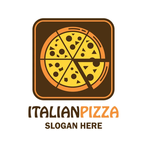 Pizza logo s textem prostor pro váš slogan / doplňující text, vektorové ilustrace — Stockový vektor