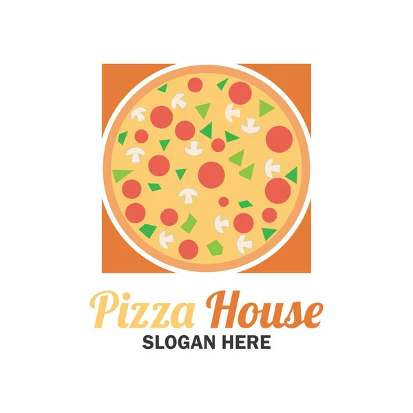 Pizza logo s textem prostor pro váš slogan / doplňující text, vektorové ilustrace — Stockový vektor