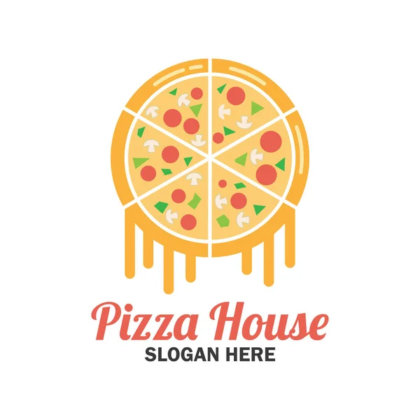 Pizza logo s textem prostor pro váš slogan / doplňující text, vektorové ilustrace — Stockový vektor