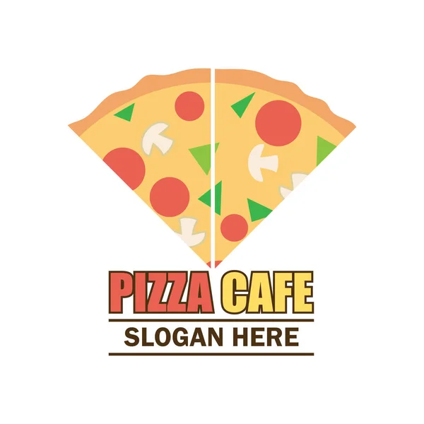 Логотип пиццы с текстовым пространством для слогана / тега, векторная иллюстрация — стоковый вектор