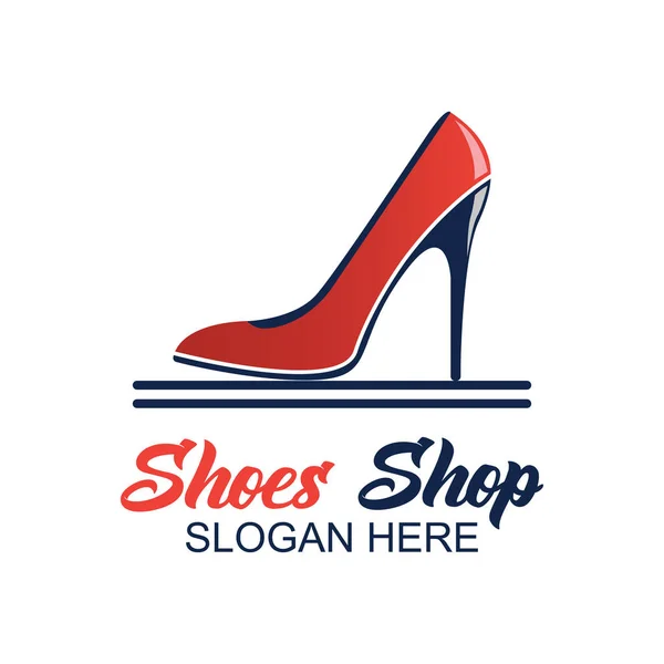 Buty sklep, buty sklep logo z tekstu miejsca na swoje hasło / slogan dla biznesu mody. ilustracja wektorowa — Wektor stockowy