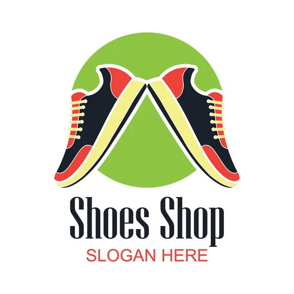 Магазин взуття, логотип магазину взуття з текстовим простором для вашого гасла / мітки лінії для модного бізнесу. Векторна ілюстрація — стоковий вектор