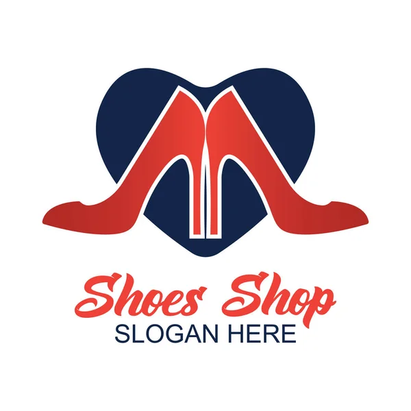 Magasin de chaussures, logo magasin de chaussures avec espace texte pour votre slogan / tag line pour les entreprises de mode. illustration vectorielle — Image vectorielle