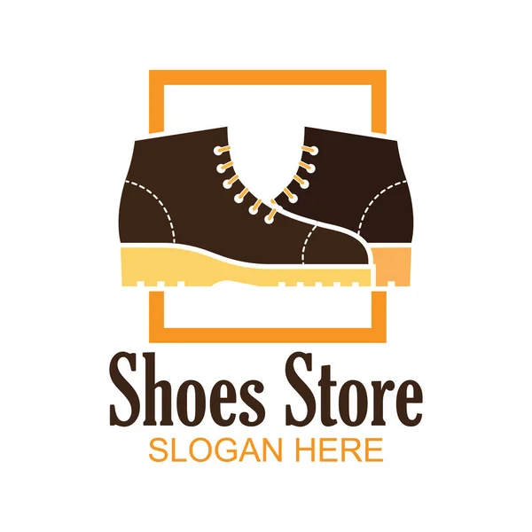Магазин взуття, логотип магазину взуття з текстовим простором для вашого гасла / мітки лінії для модного бізнесу. Векторна ілюстрація — стоковий вектор