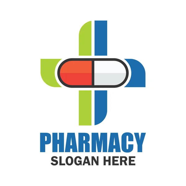 Медицинский логотип, аптека с текстовым пространством для слогана / тега, векторная иллюстрация — стоковый вектор