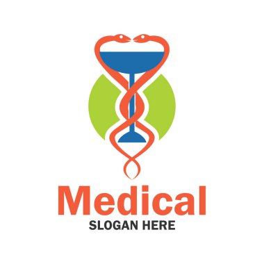 tıbbi, eczane logolu sloganınız için metin alanı / etiket satırı, vektör çizim