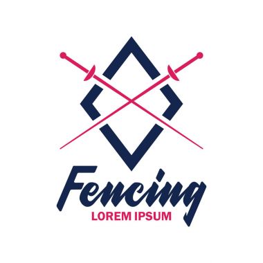 logosu, sloganı için metin alanı ile eskrim / etiket satırı, vektör çizim