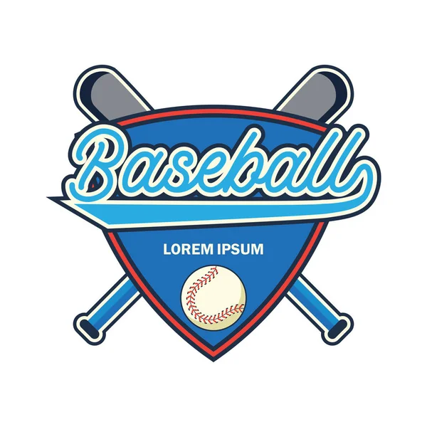 あなたのスローガンのテキスト領域を持つ野球ロゴ タグライン ベクトル イラスト — ストックベクタ