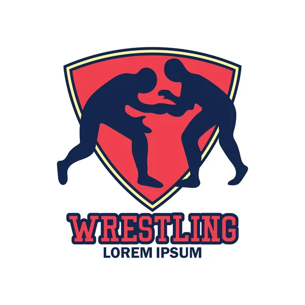 Wrestling Logo Mit Textfläche Für Ihren Slogan Tag Line Vektorillustration — Stockvektor