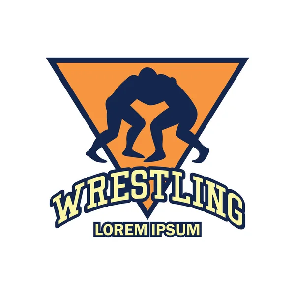 Wrestling Logo Mit Textfläche Für Ihren Slogan Tag Line Vektorillustration — Stockvektor