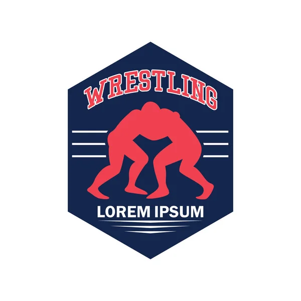 Wrestling Logo Mit Textfläche Für Ihren Slogan Tag Line Vektorillustration — Stockvektor