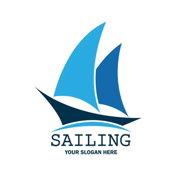 yelken logosu, sloganı için metin alanı ile / etiket satırı, vektör çizim
