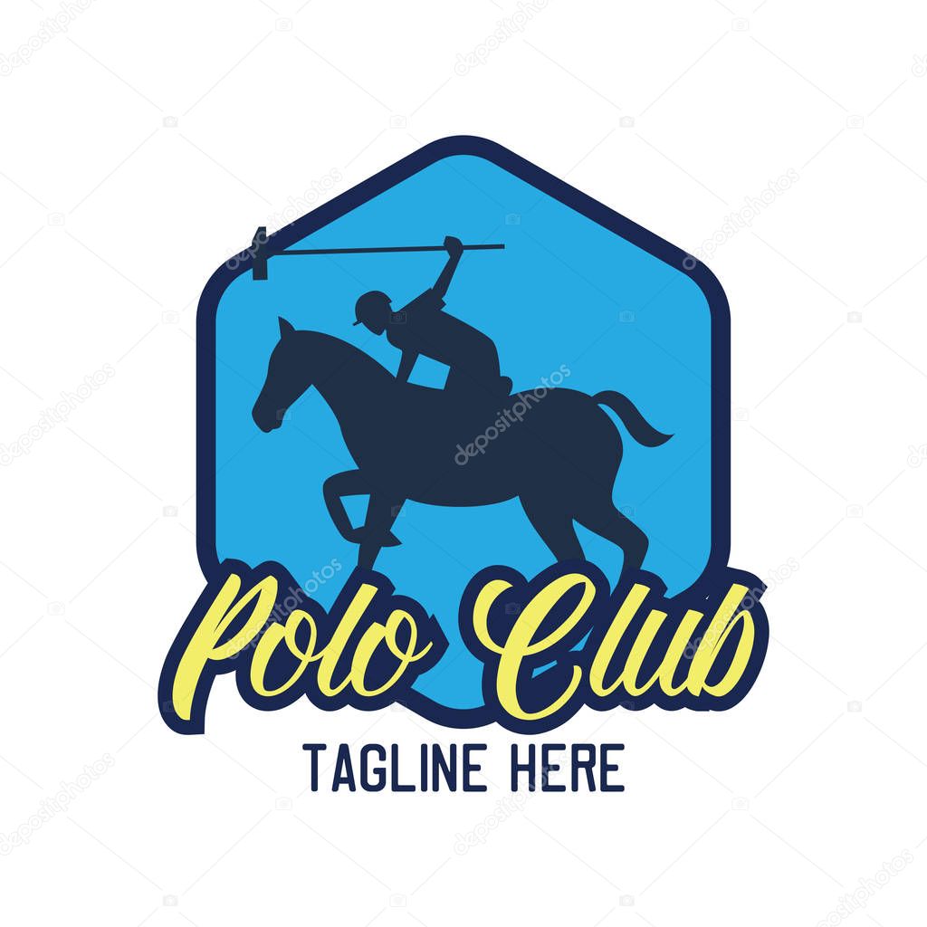 Polo sport logo with text space for your slogan / tag line, vector illustration
