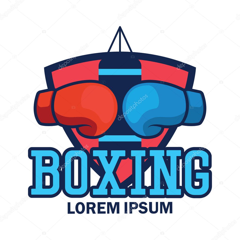 boxing logo with text space for your slogan / tag line, vector illustration