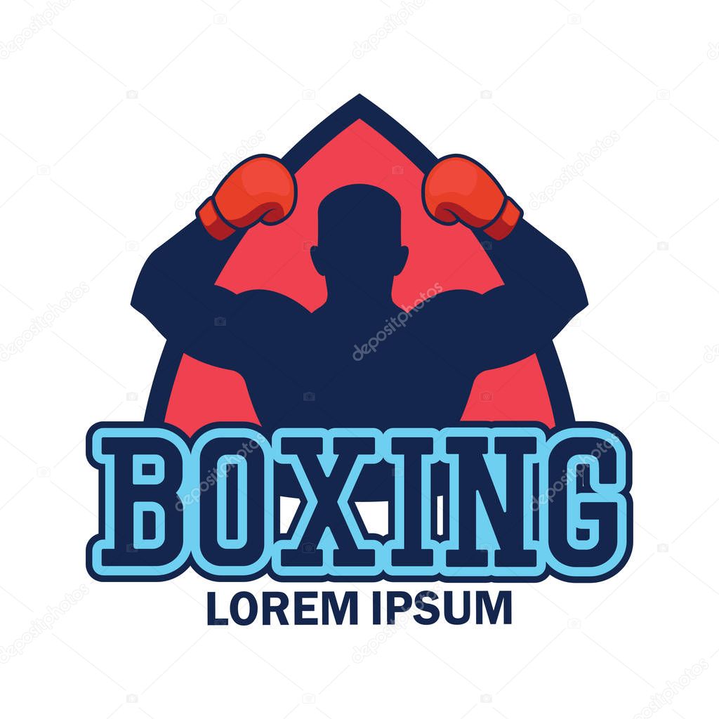 Boxing logo with text space for your slogan / tag line, vector illustration