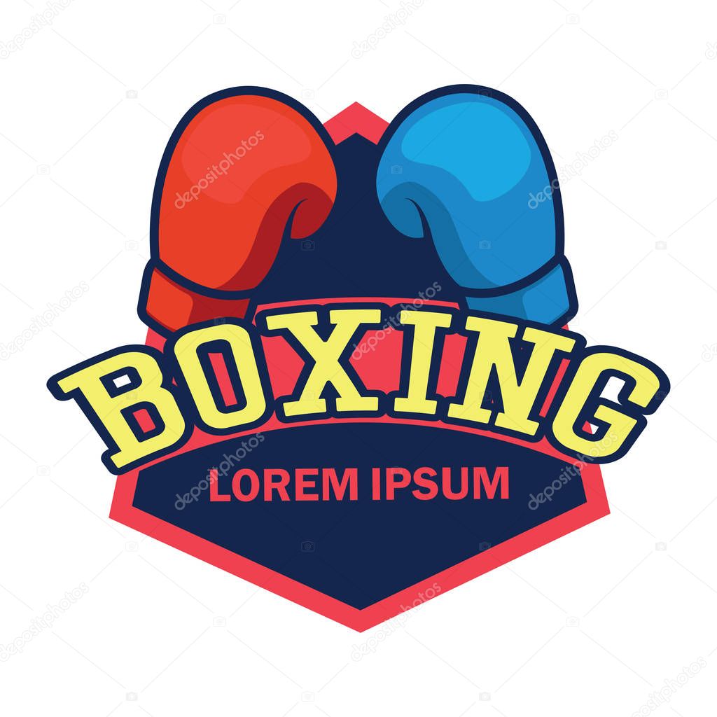 boxing logo with text space for your slogan / tag line, vector illustration