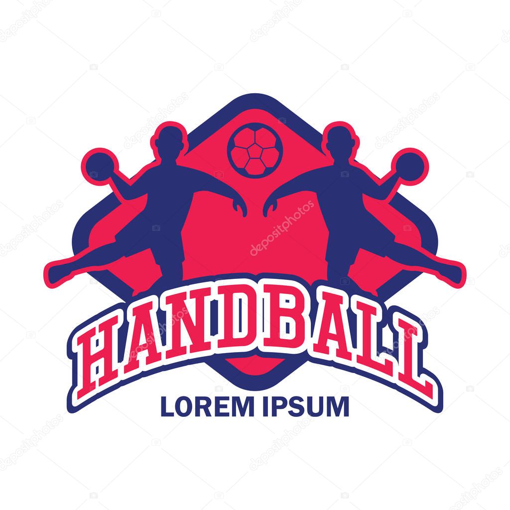 Handball logo with text space for your slogan / tag line, vector illustration