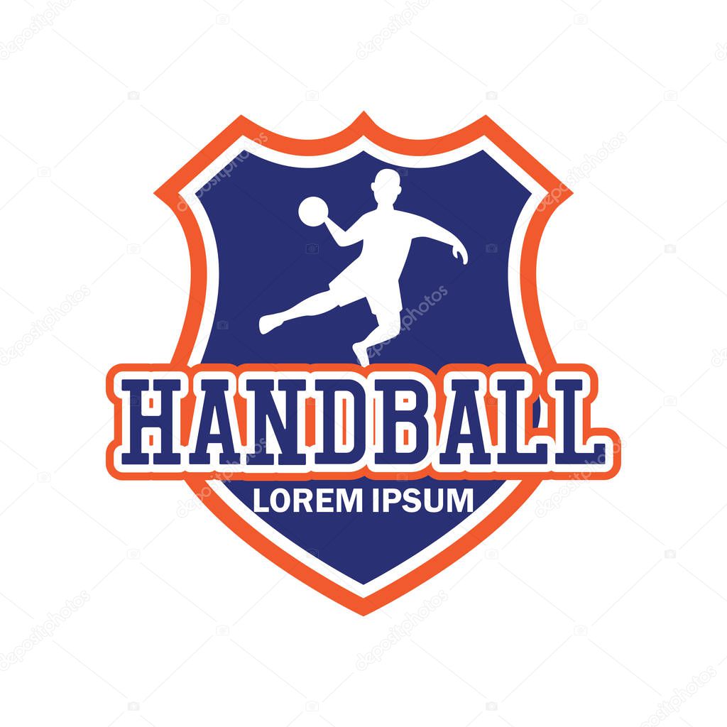 Handball logo with text space for your slogan / tag line, vector illustration