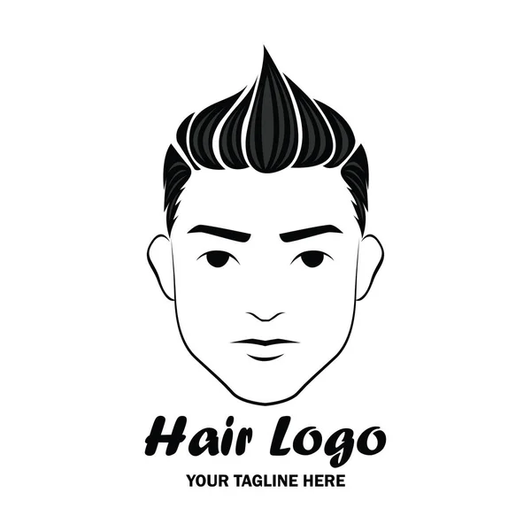 Slogan Sloganınız Için Metin Alanı Olan Erkek Saçı Logosu Vektör — Stok Vektör