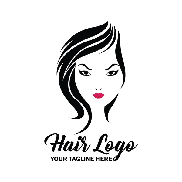 Logo Cheveux Femme Avec Espace Texte Pour Votre Slogan Slogan — Image vectorielle