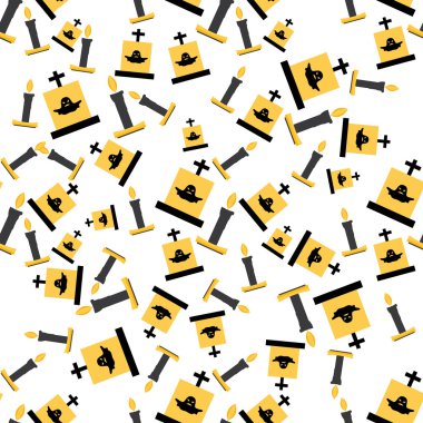 Mum ve Mezar ile Dikişsiz Desen.