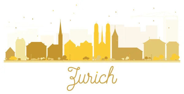 Zürich City Skyline Goldene Silhouette. — Stockvektor