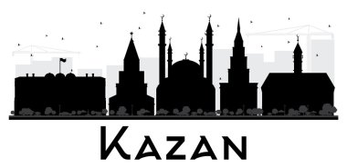Kazan City silueti siyah beyaz siluet.