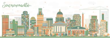 Renk Binaları ile Soyut Sacramento Skyline.