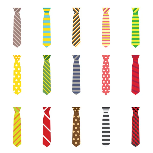 Set of Ties Isolated on White Background. — Stock Vector