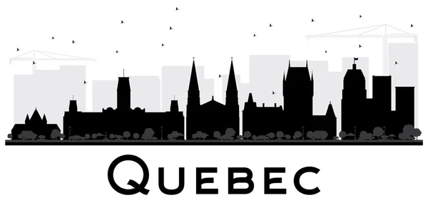 Quebec City skyline siyah beyaz siluet. — Stok Vektör