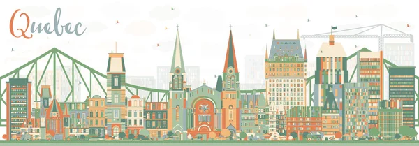 Анотація Квебек Skyline з колір будівель. — стоковий вектор