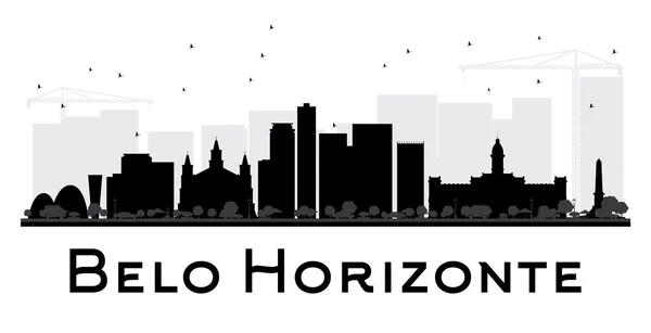 Belo Horizonte City skyline silueta en blanco y negro . — Vector de stock