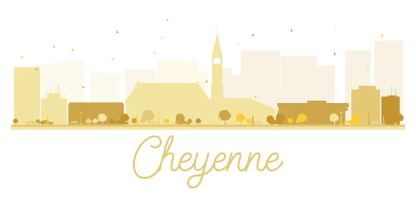 Línea del horizonte de Cheyenne City silueta dorada . — Vector de stock