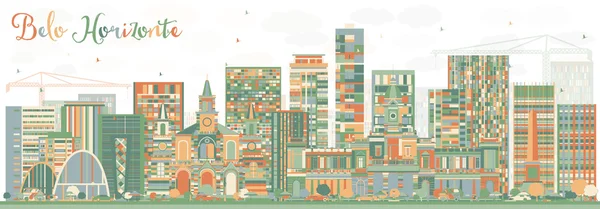 Абстрактный Белу-Оризонти Skyline с разноцветными зданиями . — стоковый вектор
