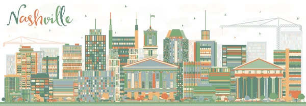 Анотація Нешвілл Skyline з колір будівель. — стоковий вектор
