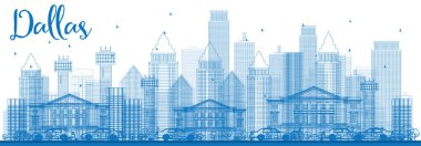 Anahat Dallas manzarası ile mavi binalar.