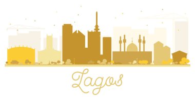 Lagos City skyline golden silhouette. clipart