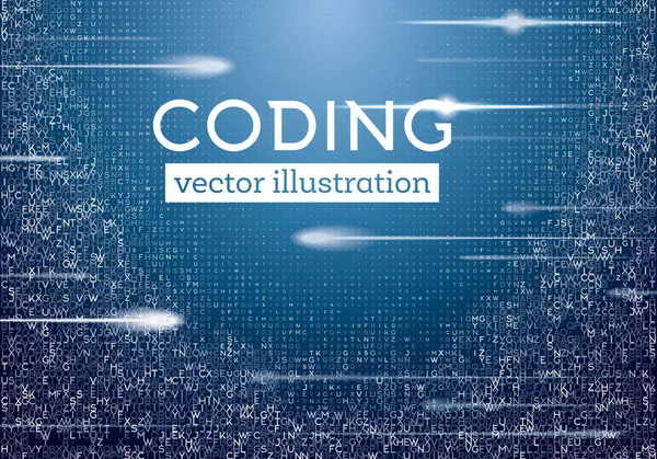 Antecedentes de tecnología azul abstracta con diferentes letras . — Archivo Imágenes Vectoriales