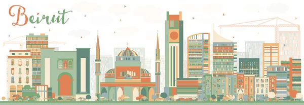 Soyut Beyrut manzarası renkli binalar. — Stok Vektör